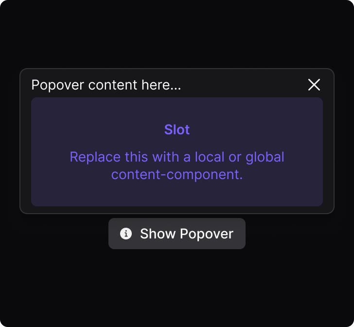Popover anatomy with text trigger