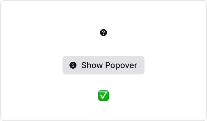 Popover best practice consistent icons