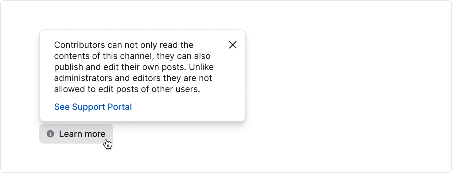 Popover usage example custom content